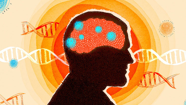 Silhouette with brain