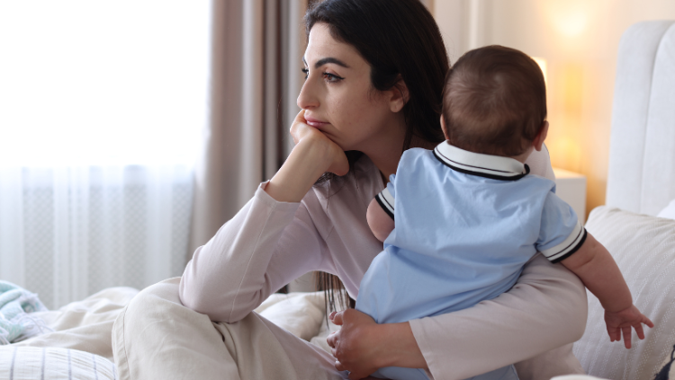 Woman holding baby