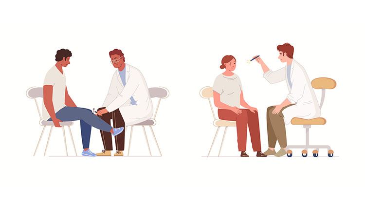 Doctor with patients