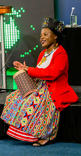 Olivia Matshabane drumming