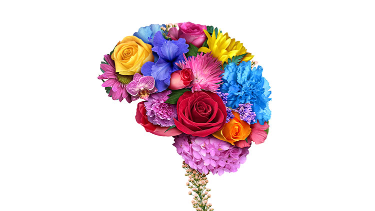 Brain made of flowers