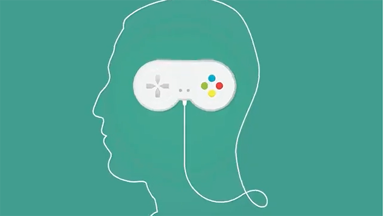 Video game controller in head