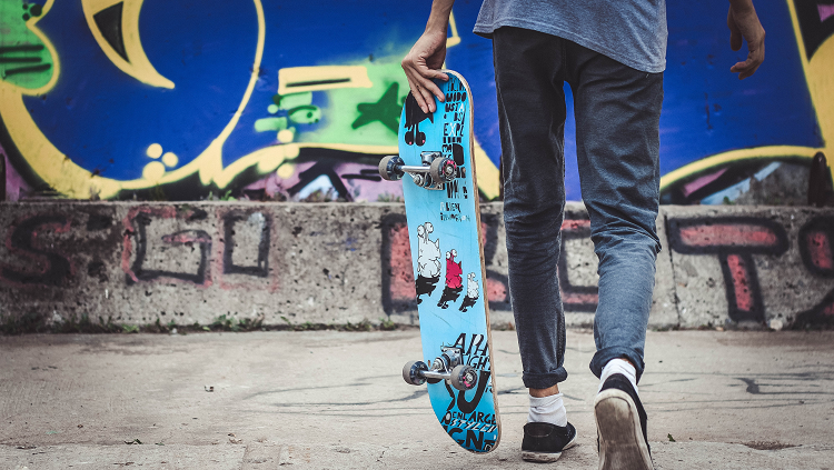boy with skate board