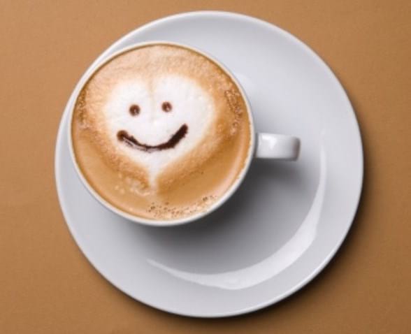 Cup of coffee with smile