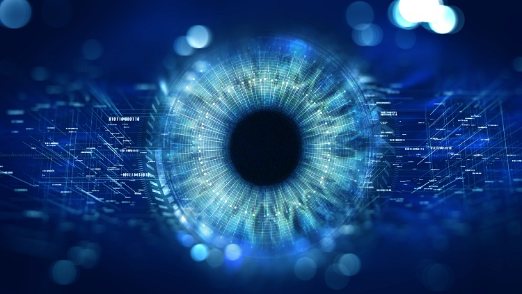 Image of an eyeball with graphics